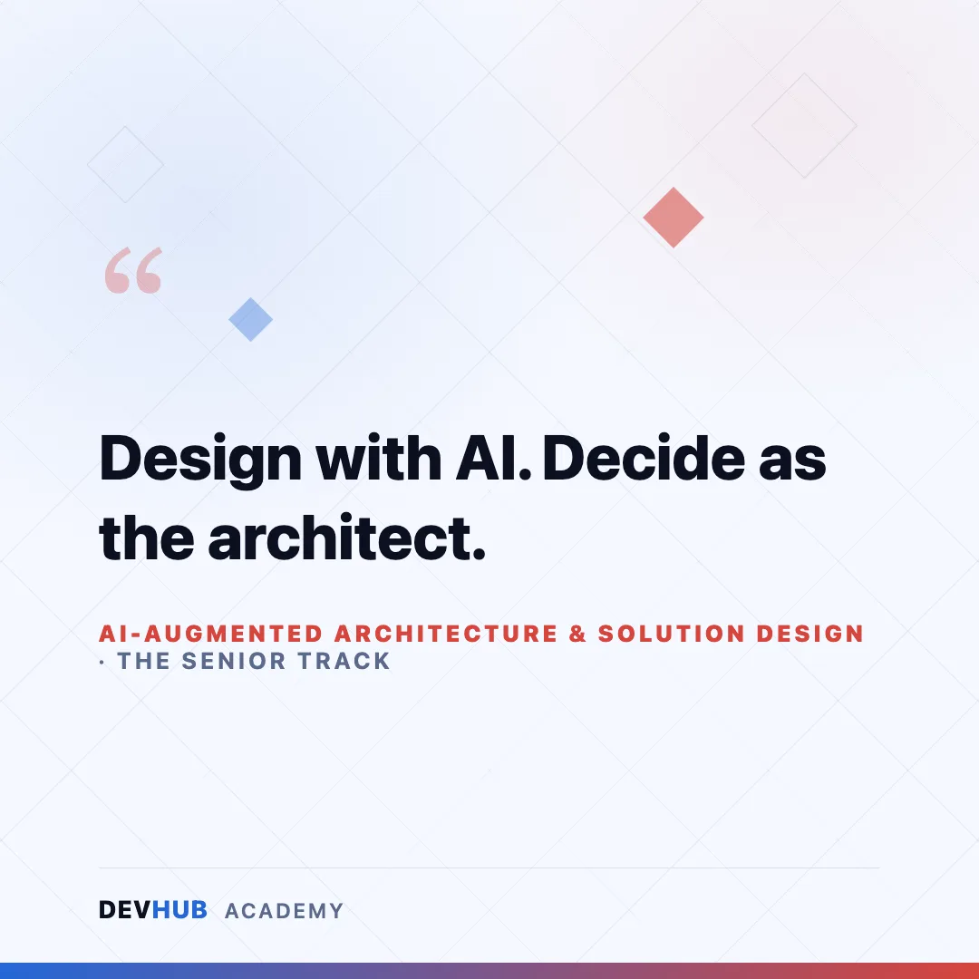 AI-Augmented Architecture & Solution Design — tagline poster