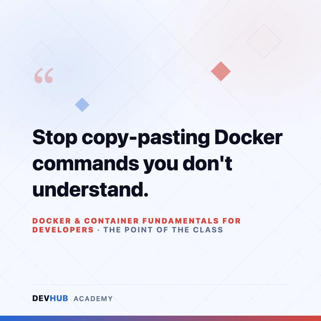 Docker & Container Fundamentals — tagline poster