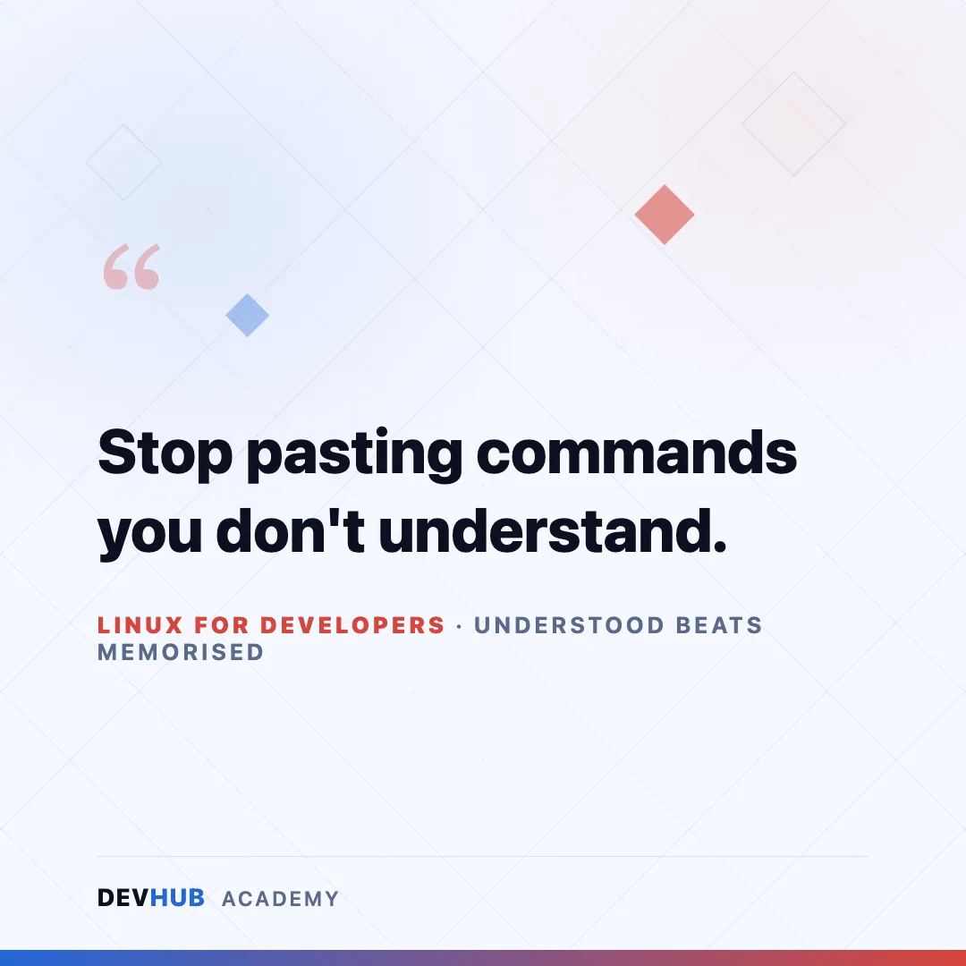 Linux for Developers — tagline poster