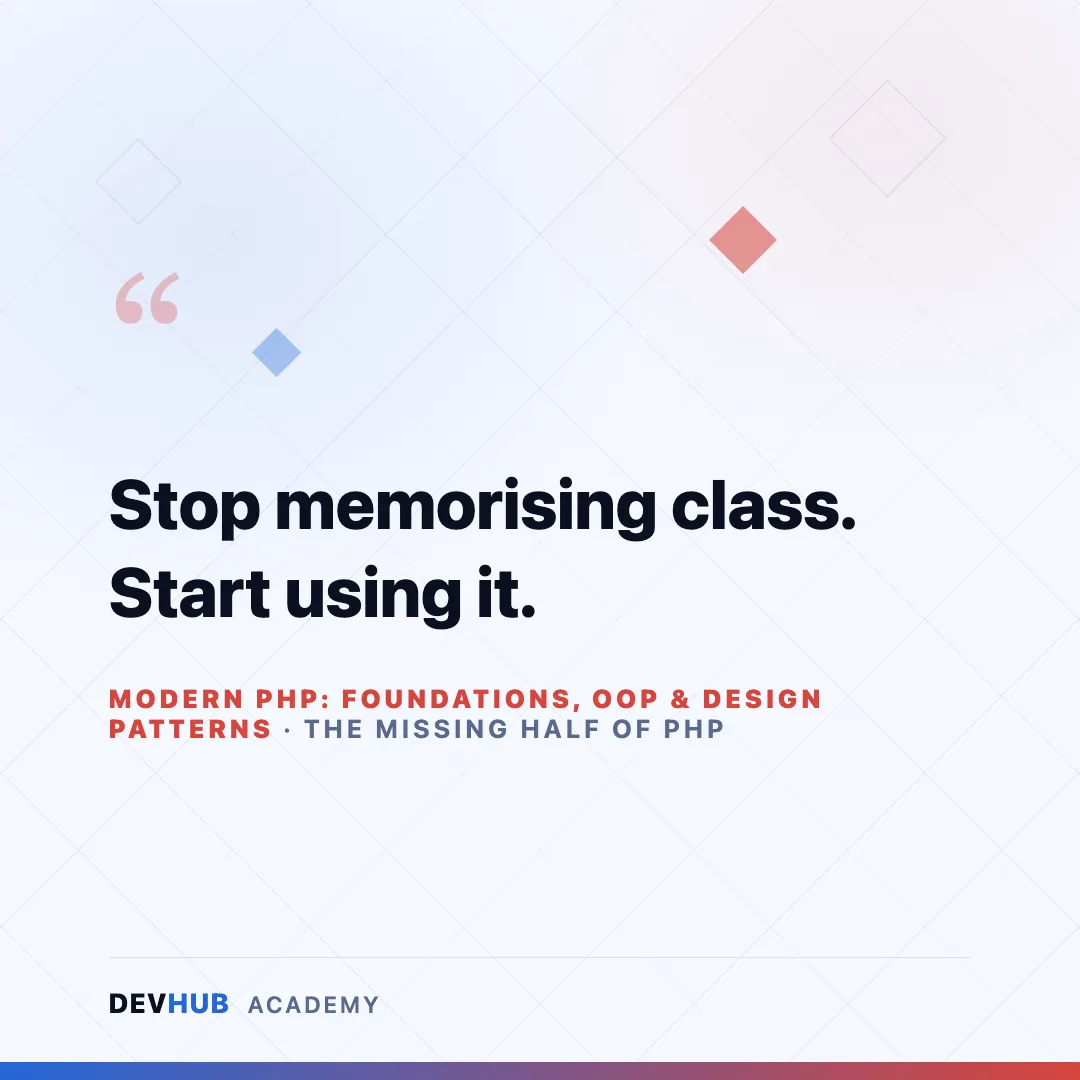 Modern PHP: OOP, SOLID & Design Patterns — tagline poster