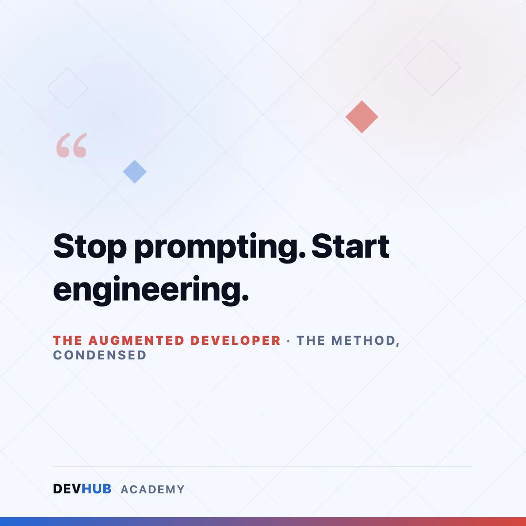 The Augmented Developer — tagline poster