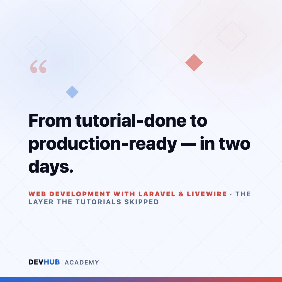 Web Development with Laravel & Livewire — tagline poster