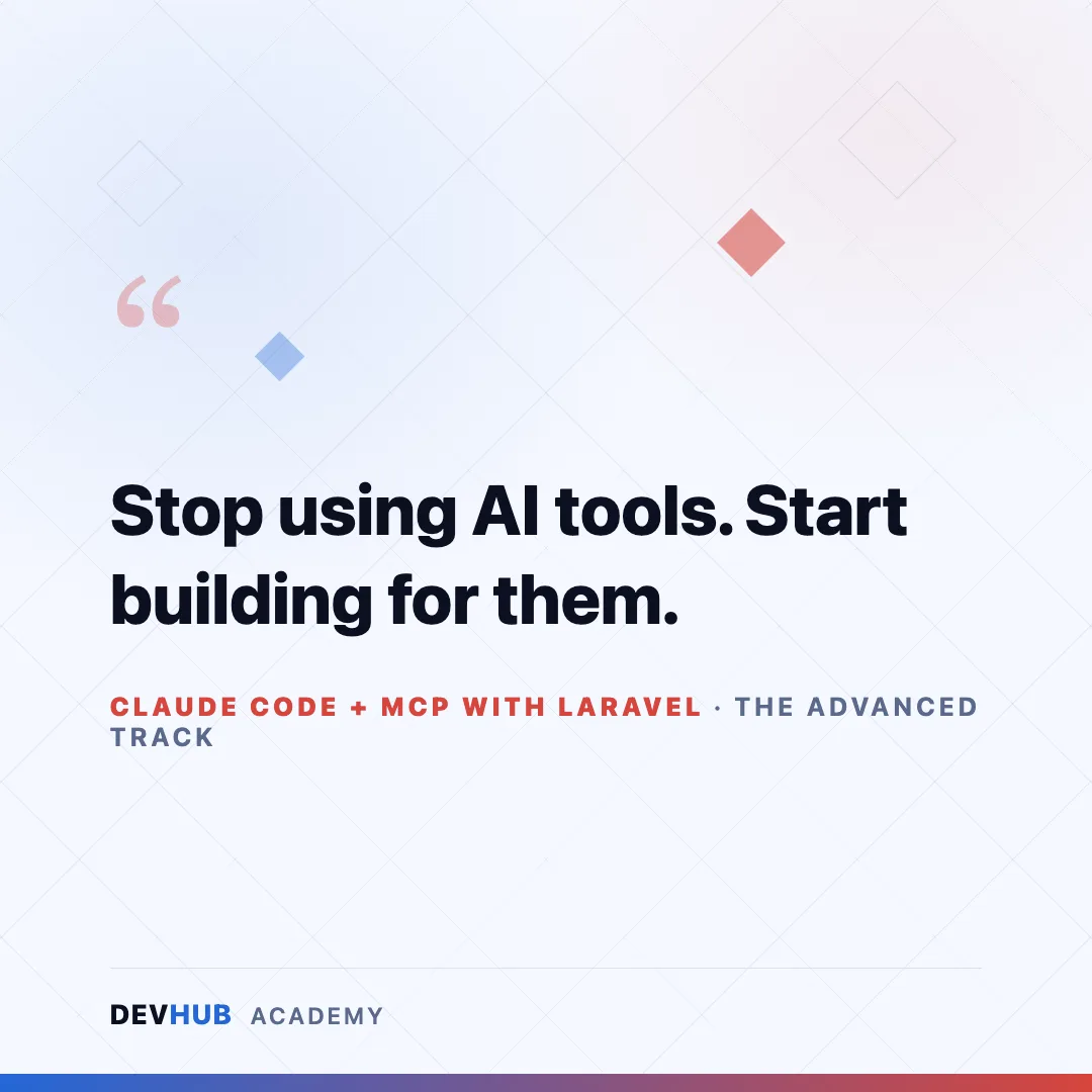Claude Code + MCP with Laravel — tagline poster