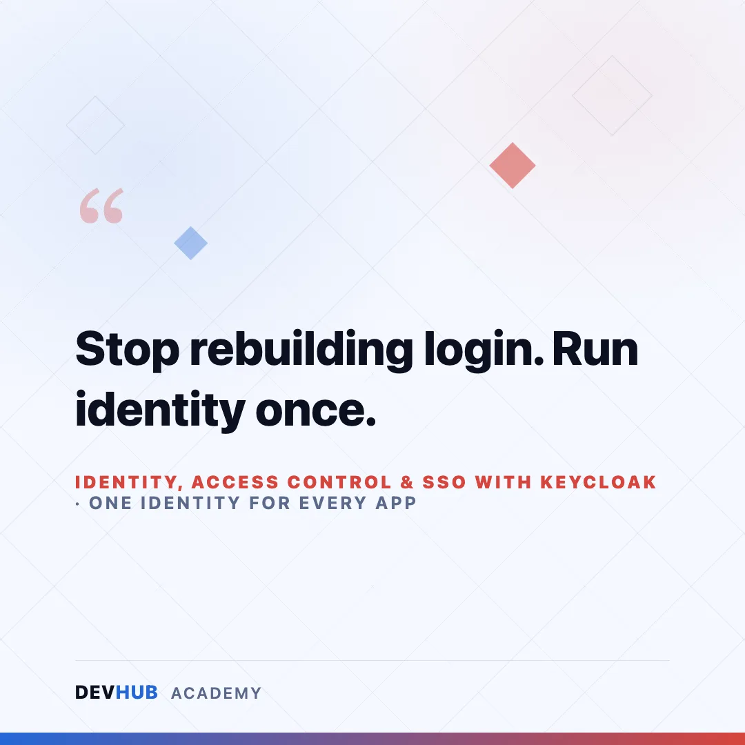 Identity, Access Control & SSO with Keycloak — tagline poster